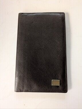 MGS Brown Leather Passport Wallet with Gold MGS Plate Logo